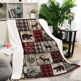 Belperan Wolf Bear and Deer Throw Blanket Rustic Cabin Decor Woodland Blanket Plaid Christmas Blanket Gifts for Women Southwestern Farmhouse Decor for Couch Bed Livingroom Belperan