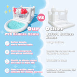 White Bounce House, Bounce House for Kids 3-6 with Ball Pit Pool, Toddler Mini Bounce House, Indoor Outdoor Inflatable Bounce House for Kids and Adults (Without Blower) CHUNNIAN