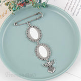 Framendino, 2 Pack Sublimation Blank Bouquet Photo Charms Pin Pouch with Angel Pendant Wedding Memory Bridal Bouquet Picture Charm Clip DIY Jewelry Making 2 Sheet Framendino