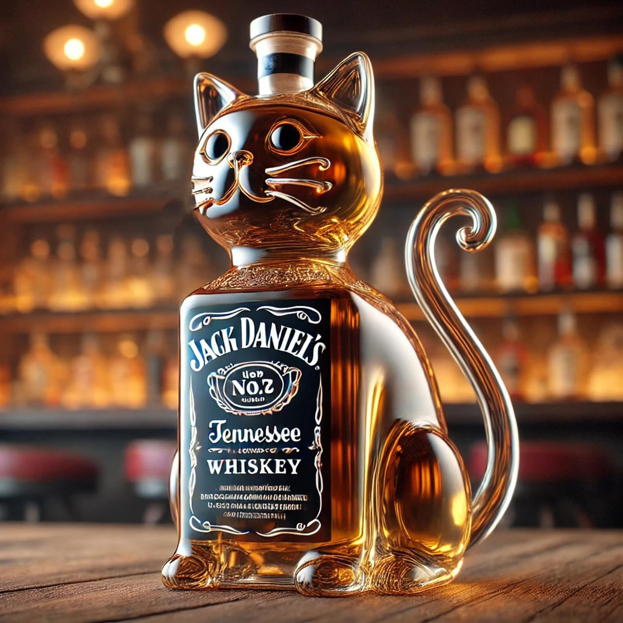 Funny Whiskey Cat Bottle, 10 Oz Unique Glass Decanter for Whiskey Decanter Set, 2025 New Cat Whiskey Decanter Set, Gift for Whiskey Lovers, Dad, Husband, Boyfriend (null A) FYTTBD