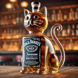 Funny Whiskey Cat Bottle, 10 Oz Unique Glass Decanter for Whiskey Decanter Set, 2025 New Cat Whiskey Decanter Set, Gift for Whiskey Lovers, Dad, Husband, Boyfriend (null A) FYTTBD