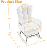 oaaktu Nursery Rocking Chair,Upholstered Glider Rocker with High Backrest for Living Rooms, Bedrooms, Offices (22A) oaaktu