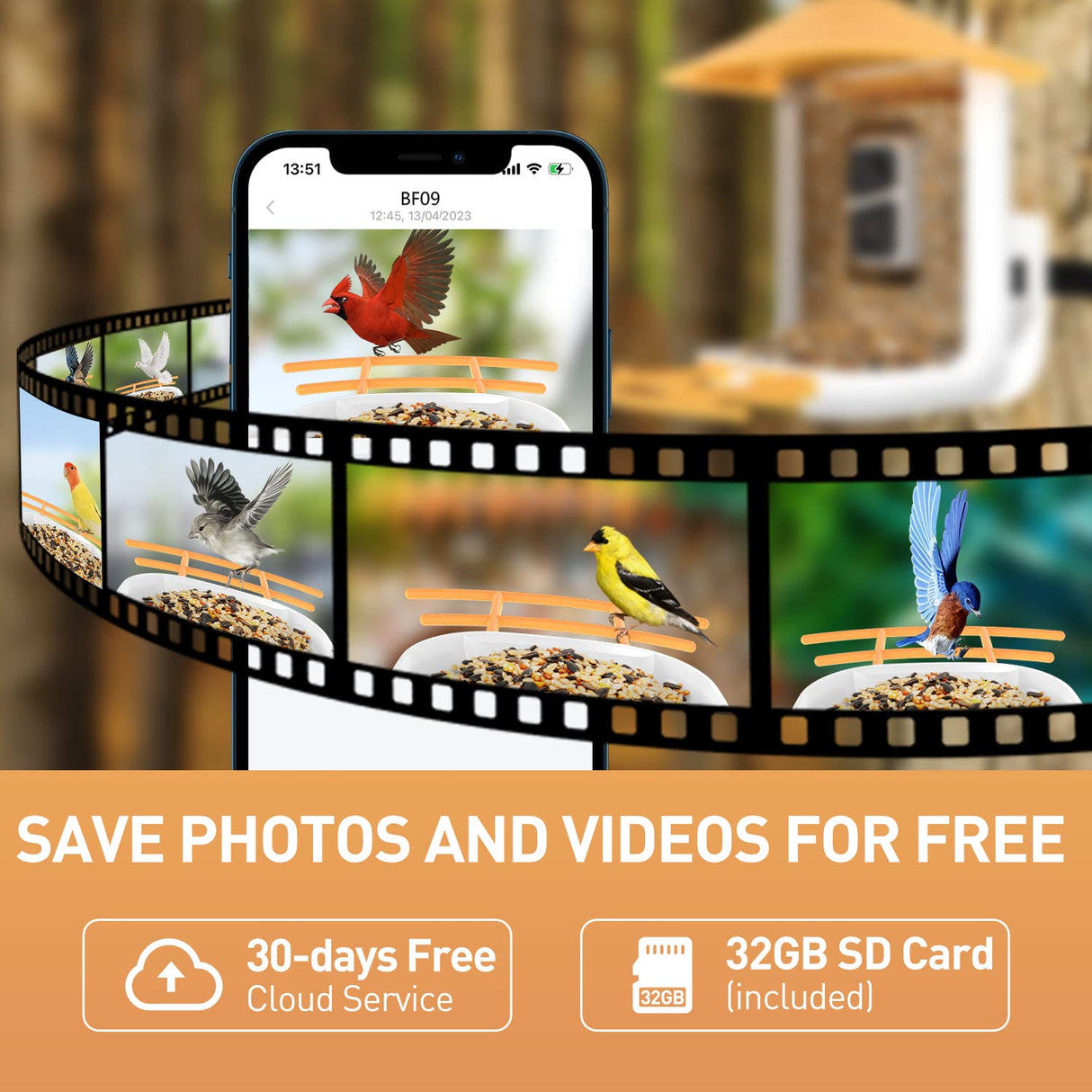 SOLIOM BF09 Bird Feeder with Camera Wireless Outdoor,Smart Bird Feeder Camera with AI Identify Bird Species,Backyard Bird Watching Gift for SOLIOM