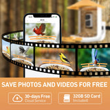 SOLIOM BF09 Bird Feeder with Camera Wireless Outdoor,Smart Bird Feeder Camera with AI Identify Bird Species,Backyard Bird Watching Gift for SOLIOM