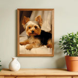 TUTUMAY21 5D Kawaii Yorkshire Terrier Puppies Diamond Painting Kits Animal Dog Yorkie Diamond Painting, Home Wall Decor Crafts 12x16inch TUTUMAY21