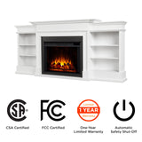 Real Flame Ashton 92" Grand Electric Indoor Fireplace TV Stand for TVs up to 85 inches, Entertainment Center with Adjustable Shelves and Storage, TV Stand for Living Room and Bedroom, White Real Flame