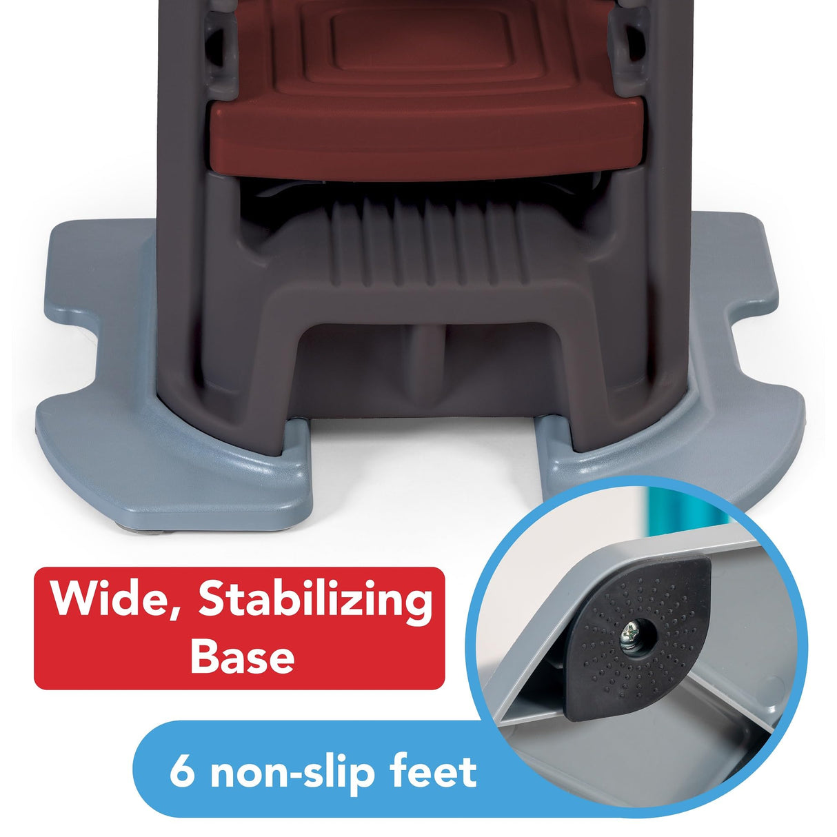 Simplay3 Toddler Tower Montessori Standing Kitchen Step Stool with Sturdy Stabilizing Base and Adjustable Platform, 20.5" D x 26" W x 34.5" H, Ages 18 Months to 5 Years, Espresso Brown Simplay3