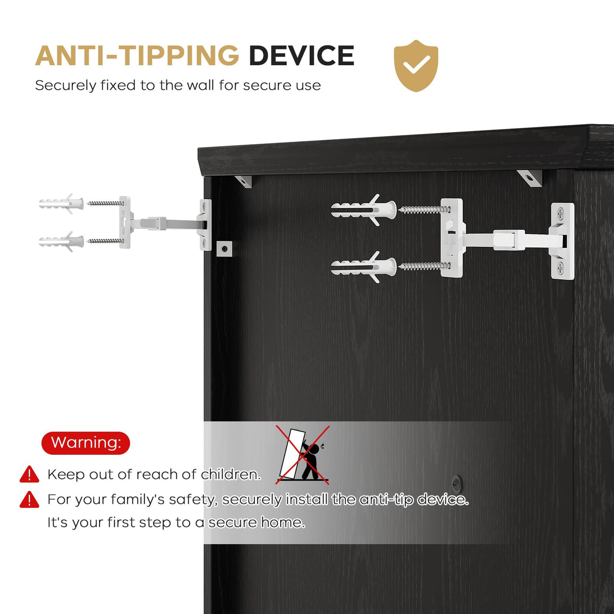 Viroformo Floor Cabinet, Farmhouse Storage Cabinet with Barn Doors and Drawer, 11.81" D x 23.62" W x 39.37" H Black Freestanding Adjustable Shelf Organizer for Bathroom, Kitchen, Living Room Viroformo