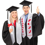 Haysandy 6 Pieces Unisex Graduation Stole Blanks Sublimation Graduation Sash Honor Stole for Graduation Students, 70 Inch(White) Haysandy