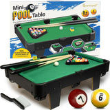 Mini Pool Table for Kids and Adults – 20-Inch Small Pool Table, Mini Billiards Table for Family Game Nights - Simple Assembly Required Queensell