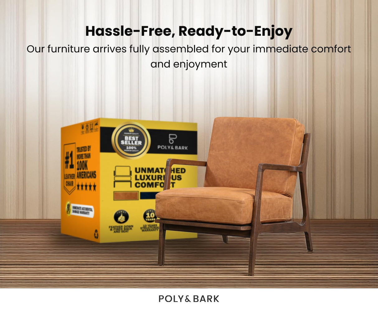 POLY & BARK Verity Lounge Chair, Cognac Tan POLY & BARK