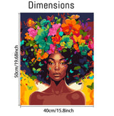 DIY African Woman Paint by Numbers for Adults Canvas, Flowers and Girl Paint by Number Kits on Canvas - Frameless Oil Painting Kits Arts and Crafts for Home Decor Present 16x20 inch Clendo
