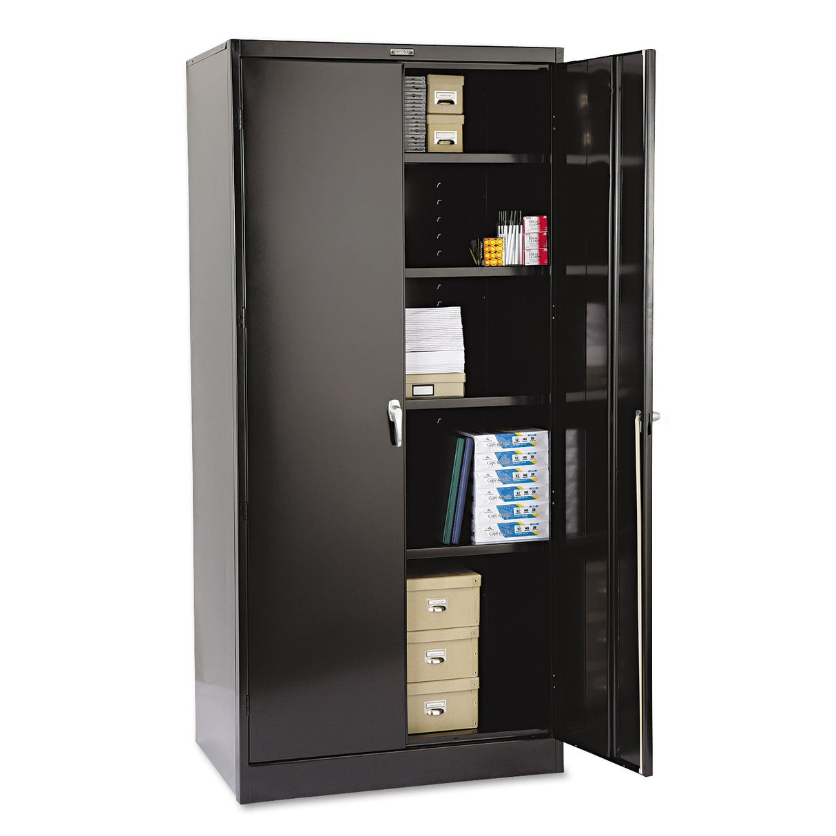 Tennsco 2470BK 78-Inch High Deluxe Cabinet, 36w x 24d x 78h, Black Tennsco