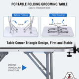 Unovivy Dog/Pet Grooming Table Foldable Height Adjustable - 36-inch Portable Dog Grooming Table with Arm Noose & Mesh Tray, Maximum Capacity Up to 300lbs (Dark Black) Unovivy