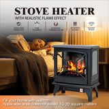 Panana Electric Fireplace Heater Portable Stove Heater Freestanding Fireplace, 5300 BTU, Realistic Flame Effect Panana