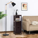 Yaheetech Espresso Wooden Multi-Functional Bathroom Storage Cabinet with Drawers and Adjustable Shelves Yaheetech