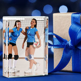 Qunclay 6 Pcs Sublimation Blanks Crystal Sublimation Canvas Blanks Decorative Heat Transfer Photo Frame Crystal Picture Frame for DIY Custom Tabletop Supplies (Square,2.4 x 3.1 x 0.8 Inch) Qunclay