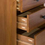 Walker Edison Traditional Wood 3 Drawer Nightstand Side Table Bedroom Storage Drawer and Shelf Bedside End Table, 18 Inch, Caramel Walker Edison