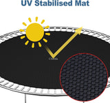 Cliselda Trampoline Replacement Mat, Fits 14 ft Round Trampoline Frame with 72 V-Rings and Spring Tool, Fits 6.5-7" Springs, 147 inch Jumping Mat (Excluding Frame and Spring) Cliselda