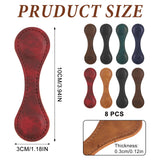 GGSTDDUP 8 Pcs Leather Magnetic Bookmarks,Retro Magnetic Bookmark Holder,Double-Sided Magnetic Buckle for Wallet,PU Leather Bookmark Gift Suitable for Reading Lovers(Dark Colour) GGSTDDUP