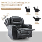 3 Seater Home Theater Recliner Manual Recliner Chair with Two Built in Cup Holders for Living Room,Bedroom, Black Generic