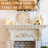 Hushee 3 Pcs Wood Decor Set Include Wood Fruit Bowl Wooden Beads Garland with Tassels Wood Knot Decor Wood Chain Link Decor Wood Serving Bowl Farmhouse Beads for Home Room Table Rustic Decorations Hushee