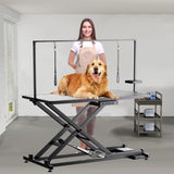 50" Electric Adjustable Dog Grooming Table Heavy Duty, Electric Lift with Antislip Desktop Home Use Pet Grooming Table with Tool Storage ZenithPower