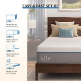 EGOHOME King Mattress 14 Inch Cooling Gel Memory Foam, Fiberglass Free, Mattress Bed in a Box for Back Pain Relief, Medium Firm, CertiPUR-US Certified, 76”x80”x14”, White EGOHOME