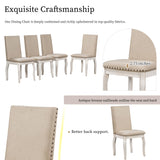 Harper & Bright Designs TREXM 5-Piece Farmhouse Dining Table Set Wood Round Extendable Dining Table and 4 Upholstered Dining Chairs (Oak Natural Wood Harper & Bright Designs