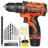 12v Drill Driver Set,Cordless Drill with Battery and Charger,LED Tools Kit,25+1 Torque Setting and 43pcs Bits BIHOO
