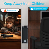 Biometric Gun Safe, Mounted Handgun Safe for Nightstand Bed Side Hidden Gun Storage in Wall Quick Access Bedside Slider Pistols Safes for Handguns with Fingerprint, Keypad, Pistol JNOSFL