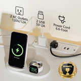 YILQQPER TV Stand with LED Lights & Power Outlet for 55 Inch TVs, Entertainment Center with 3 Storage Drawers and Shelves, TV Stands for Living Room and Bedroom, 50" TV Console, White YILQQPER