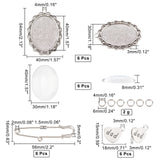 INFUNLY Photo Charm Pin, 6pcs Memorial Picture Charm for Wedding Bridal DIY Pin Brooch Making Kit Oval Lacy Photo Charm for Bridal Shower Wedding Bachelor Party Bride Groom Flowers INFUNLY