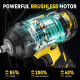 WANTTIK Cordless Impact Wrench 1/2 Inch, 1000 Ft-lbs High Torque, 21V Brushless Impact Gun w/ 4.0 Ah Battery, Fast Charger, 5 Sockets and Tool Bag WANTTIK