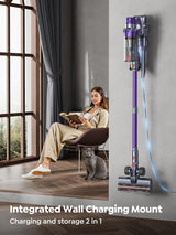 Cordless Vacuum Cleaner, 550W 45KPA 60 Mins Runtime Vacuum Cleaners for Home, Stick Vacuum with Self-Standing, Wall Mount Charging and Intelligent Auto Mode, Handheld Vacuum for Pet Hair/Carpet/Floor SMOTURE