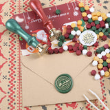 WUERLIN Christmas Wax Seal Kit - Santa Claus & Snowflake Wax Stamps, Deep Engrave, Great for Decoration, Christmas & New Year Cards & Envelopes WUERLIN