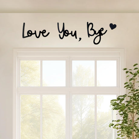Wooden Love You Bye Sign Home Decor - Boho Farmhouse Wall Art Decor for Stylish Living Room, Hallway Entryway, Wall Decor Door Sign Gift for Your Family Lovers WoodArtSupply