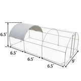 Large Metal Chicken Coop,Outdoor Chicken Coop Run with Water-Resident and Anti-UV Cover,Dome Roof Walk-in Poultry Cage Duck Rabbit House for Outside,Backyard and Farm, 19.5'Lx9'Wx6.5'H HOOYEAH