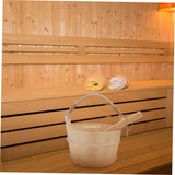 CAXUSD 1set Sauna Barrel Sauna Pail and Ladle Shower Bucket Bath Wood Sauna Bucket Spa Foot Bucket Sauna Bathing Sauna Bucket Handmade Sauna Bucket Long Handle Dry Steam Room Wooden CAXUSD
