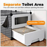 Oneluck Cat Cage with Litter Box,4-Tier DIY Cat Enclosures Detachable Metal Wire Kennel Indoor Crate Large Exercise Place Ideal for 1-2 Cats Oneluck