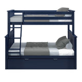 Max & Lily Twin-Over-Full Bunk Bed Frame with Trundle in Blue Max & Lily