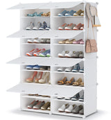 HOMIDEC Shoe Rack, 8 Tier Shoe Storage Cabinet 32 Pair Plastic Shoe Shelves Organizer for Closet Hallway Bedroom Entryway HOMIDEC