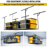 Aecxm 3x6ft Overhead Garage Storage, Adjustable Ceiling Mounted Storage Racks, 36" Length x72 Width x 35" Height, 20''-40" Ceiling Dropdown, 680LBS Weight Capacity (Black) Aecxm