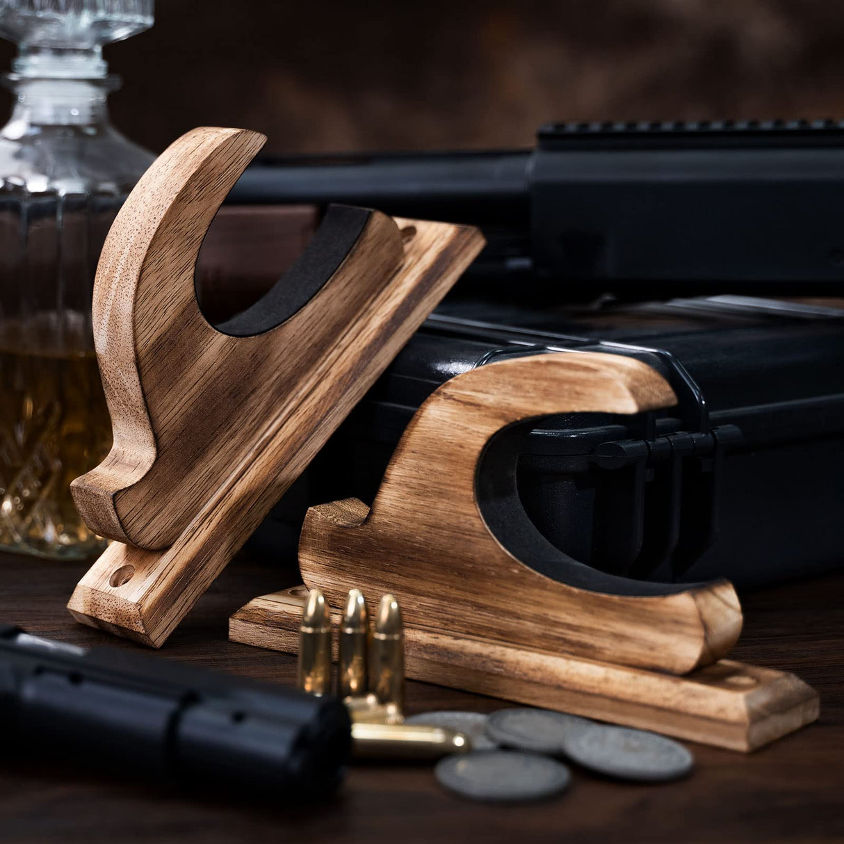 DGWJSU Gun Rack Wall Mount, Solid Wood Gun Racks for Wall Hold Up & Display Shotgun Rifle Sword Bow Firearm, Real Hardwood Gun Wall Hangers DGWJSU