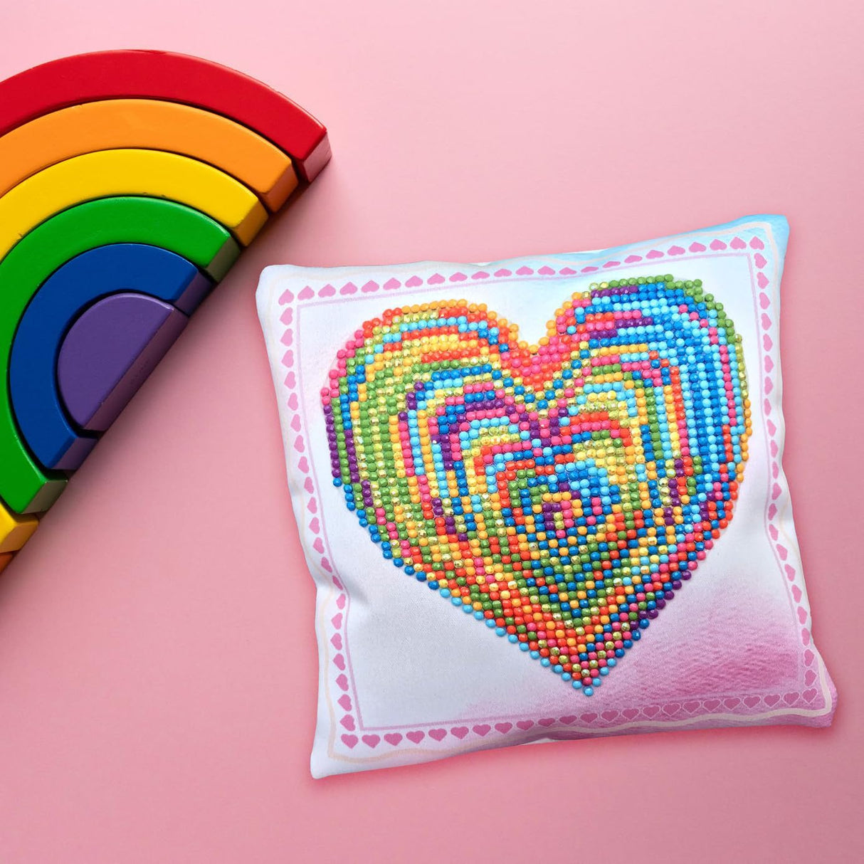 DIAMOND DOTZ Kits - Love Rest Mini Pillow, Partial Drill, Round Dotz, Diamond Painting Kits, Diamond Art Kits for Adults, Valentines Diamond Painting, Diamond Art, Kits, 7"x7" DIAMOND DOTZ