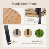 SUNCOZE Outdoor Patio Dining Table and Chairs Set, 5 Pieces PE Rattan Patio Furniture Set with Cushion and Umbrella Hole, Wicker Patio Conversation Sectional Sets for Porch, Backyard and Lawn, Beige SUNCOZE