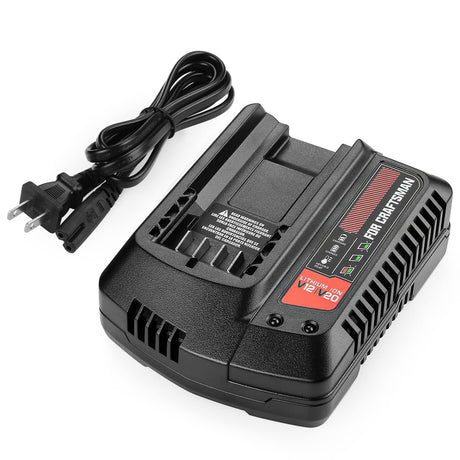 Powilling 20V MAX Battery Charger CMCB104 Compatible with Craftsman V20 Lithium Battery CMCB204 CMCB202 CMCB201 CMCB209 CMCB205 CMCB100 CMCB102 CMCB101 (Only for V12/V20 Series) Powilling