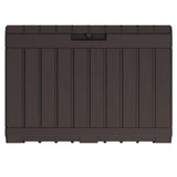 Keter Kentwood 50 Gallon Resin Deck Box-Organization and Storage for Patio Cushions, Throw Pillows and Garden Tools, Brown Keter
