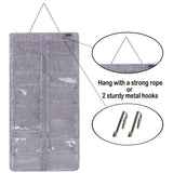 AROUY Sunglasses Organizer Storage, Hanging Dust Proof Wall Pocket Glasses Organizer - 16 Felt Slots Sunglass Organizer Holder with Metal Hook and Sturdy Rope (Gray, Dust Proof) AROUY