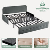 HOMNSO Convertible Queen Sleeper Sofa Bed,2-in-1 Futon Sofa Bed,Loveseat Sleeper Sofa Couch with pullout Bed for Living Room, Bedroom, Balcony, RV, Dark Gray HOMNSO